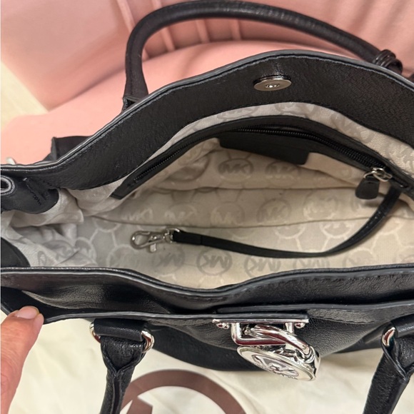 Michael Kors Black Hamilton Bag with Silver Hardware - Picture 6 of 6